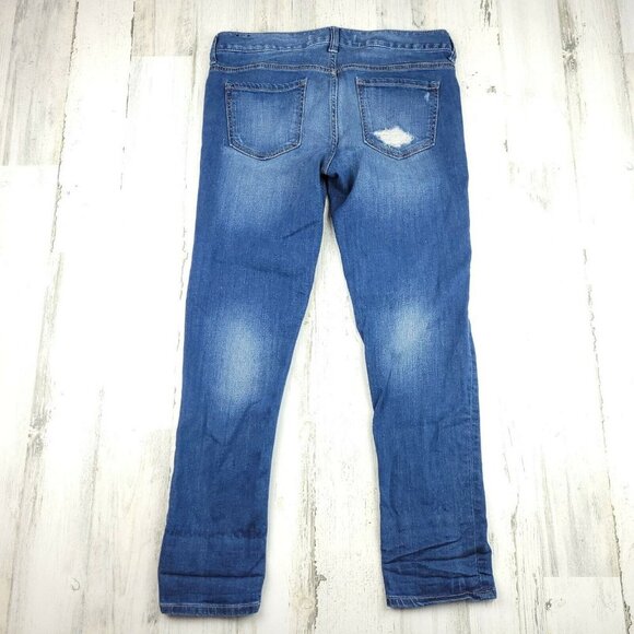 Express Women's Blue Distressed Modern Boyfriend Relaxed Fit Jeans Size 2 EUC - Picture 2 of 8